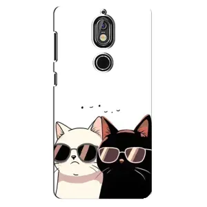 Чехол с рисунком кот на Nokia 7 (Коты в очках)