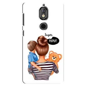 Чохол з друком для Nokia 7 - (Мама з дитинкою) (AlphaPrint) (Мама з синочком)