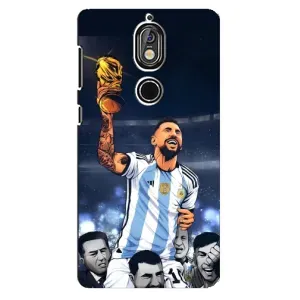 Чехлы для Nokia 7 (Leo чемпион) (AlphaPrint) (Месси с кубком)
