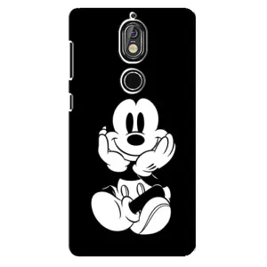 Міккі Маус чохол для Nokia 7 (AlphaPrint - Мультяшні) (Маус на чорному)