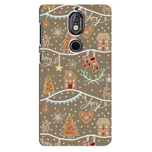 Новогодние, Праздничные Чехлы для Nokia 7 - 2024 год (Новогодние пряники)