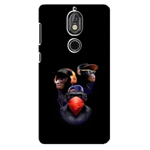 Чехол с Обезьянами Nokia 7 - (AlphaPrint) (Три обезьяны)