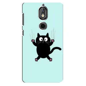 Чохол з принтом для Nokia 7 (AlphaPrint) Модні коти (Падаючий кіт)