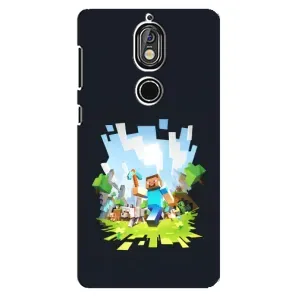 Чехол Майнкрафт на Nokia 7 (AlphaPrint) Minecraft (персонажи Minecraft)