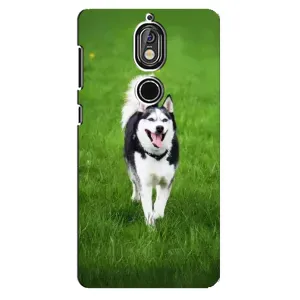 Чохол з Хаскі Nokia 7 - (AlphaPrint) (Радісний Хаскі)
