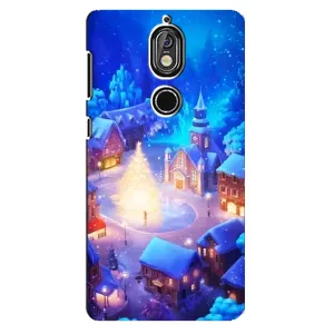 Рождественские Чехлы для Nokia 7 (VPrint) (Рождественский город)