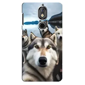 Чохол з Хаскі Nokia 7 - (AlphaPrint) (Селфі Хаскі)