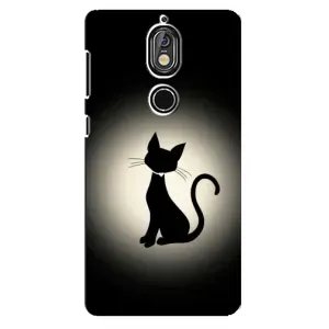 Чохол з принтом для Nokia 7 (AlphaPrint) Модні коти (Силует котика)