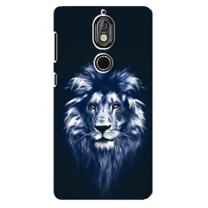 Чехол со Львом для Nokia 7 (VPrint) (Синий Лев)