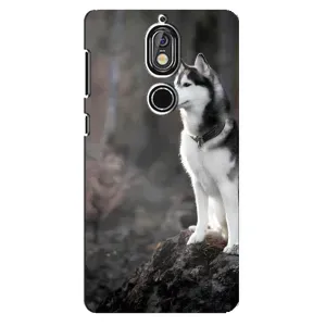 Чохол з Хаскі Nokia 7 - (AlphaPrint) (Вірний собака)