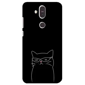 Чехол с рисунком кот на Nokia 8.1 , Nokia 8 2018 (Равнодушный кот)