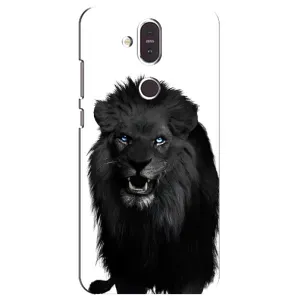 Чехлы с картинками животных Nokia 8.1 , Nokia 8 2018 (Черный ЛЕВ)