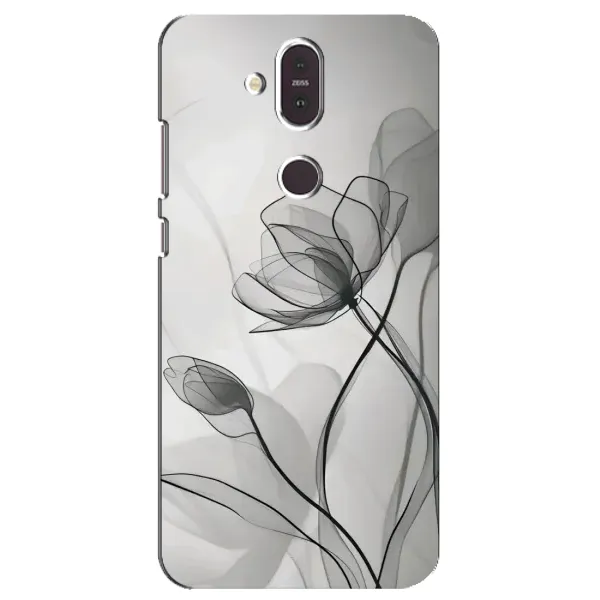 Чехол с принтом «Черные цветы» для Nokia 8.1 (2018)