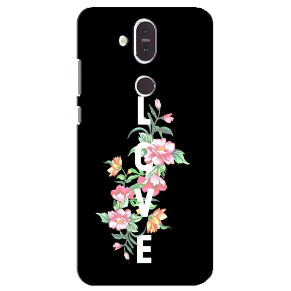 Чехол с принтом «Цветы LOVE» для Nokia 8.1 (2018)