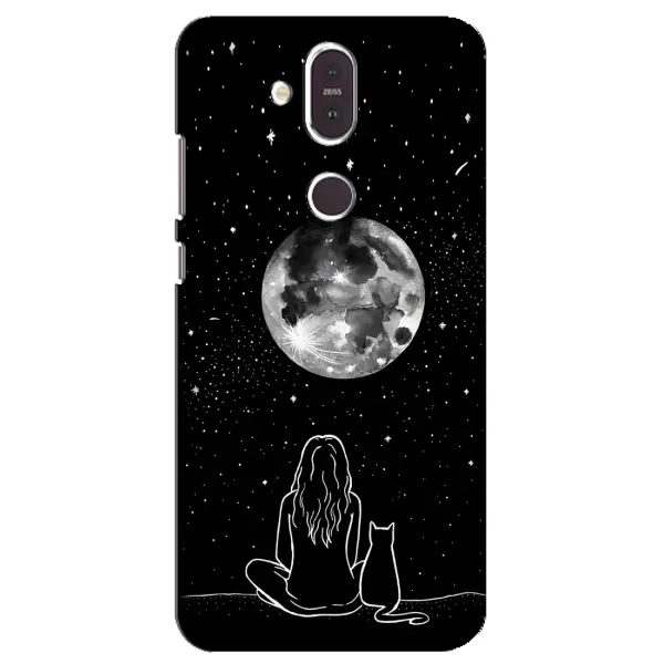 Чехол с принтом «Девушка с котом» для Nokia 8.1 (2018)