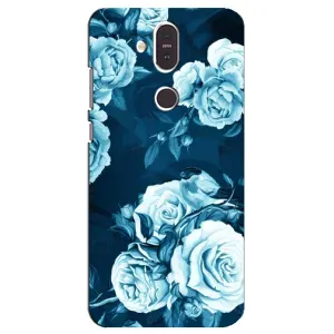 Чехлы (ART) Цветы на Nokia 8.1 , Nokia 8 2018 (VPrint) (Голубые Бутоны)