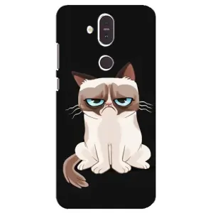 Чехол с принтом для Nokia 8.1 , Nokia 8 2018 (AlphaPrint) Модные коты (Грустный кот)
