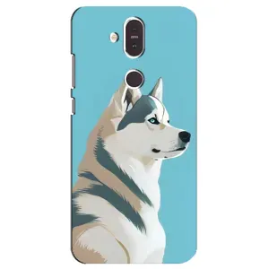 Чехол с Хаски для Nokia 8.1 , Nokia 8 2018 - (AlphaPrint) (Хаски арт)