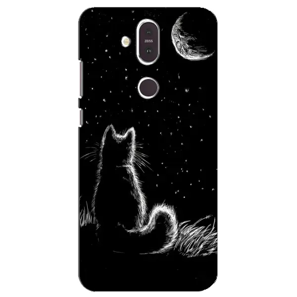Чехол с принтом «Котик и луна» для Nokia 8.1 (2018)