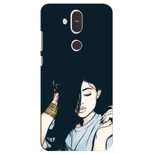 Чехол с печатью для Nokia 8.1 , Nokia 8 2018 - (Мода) (AlphaPrint) (Красивая девочка)