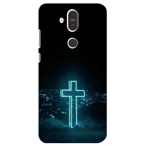 Чехол для Nokia 8.1 , Nokia 8 2018 (AlphaPrint) - (Христианские) (Крест и город)