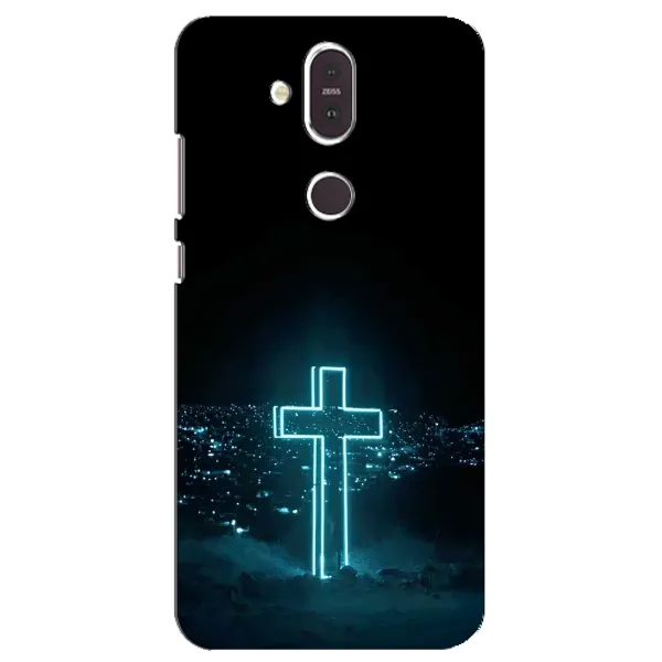 Чехол с принтом «Крест и город» для Nokia 8.1 (2018)