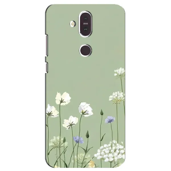 Чехол с принтом «Цветы на зеленом» для Nokia 8.1 (2018)