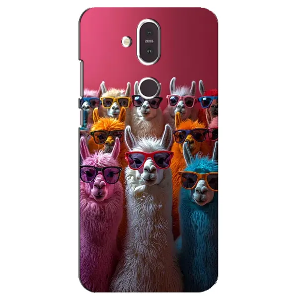 Чехол с принтом «Ламы в очках» для Nokia 8.1 (2018)