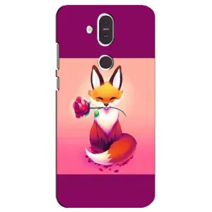 Чехлы с картинкой Лисички для Nokia 8.1 , Nokia 8 2018 (VPrint) (Лисичка с розочкой)