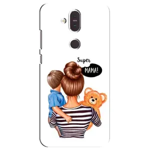 Чехол с печатью для Nokia 8.1 , Nokia 8 2018 - (Мама с ребенком) (AlphaPrint) (Мама с сыном)