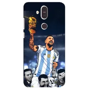 Чехлы для Nokia 8.1 , Nokia 8 2018 (Leo чемпион) (AlphaPrint) (Месси с кубком)