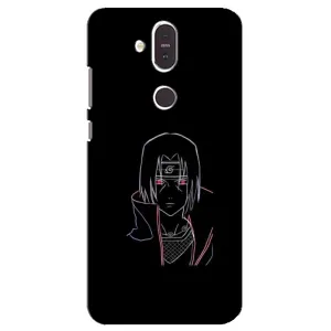Чехлы на тему: Итачи Учиха для Nokia 8.1 , Nokia 8 2018 (AlphaPrint) (силуэт Итачи)