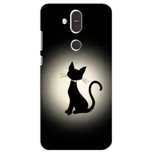 Чехол с принтом для Nokia 8.1 , Nokia 8 2018 (AlphaPrint) Модные коты (Силуэт котика)