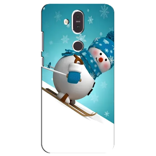 Чехол с принтом «Снеговик на лыжах» для Nokia 8.1 (2018)
