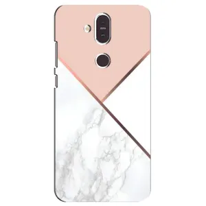 Мраморный чехол на Nokia 8.1 , Nokia 8 2018 (VPrint) (Тройной мрамор)