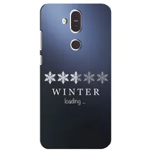 Зимние Чехлы для Нокиа 8.1 - прозрачный фон (Winter loading)