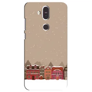 Новогодние, Праздничные Чехлы для Nokia 8.1 , Nokia 8 2018 - 2024 год (Зимний город)