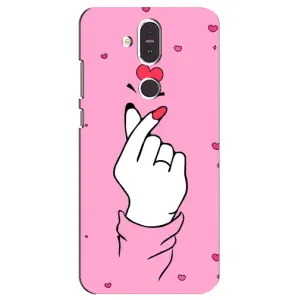 Чехол с принтом для Nokia 8.1 , Nokia 8 2018 (AlphaPrint - Знак сердечка) (Знак Love)