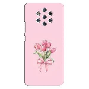 Чохол з розовим принтом для Nokia 9 (Букет квітів)