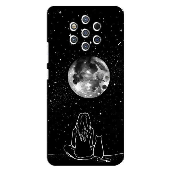 Чохол з принтом «Дівчина з котом» для Nokia 9