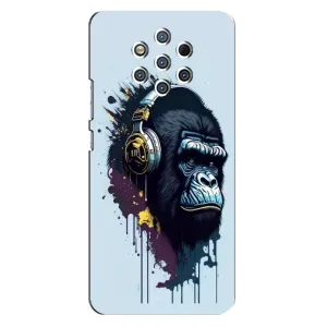 Чехол с Обезьянами Nokia 9 - (AlphaPrint) (Горилла в наушниках)
