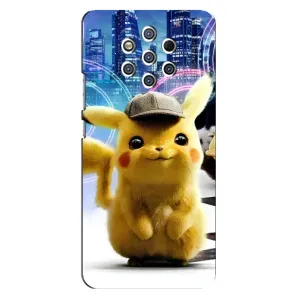 Чехол с Пикачу на Nokia 9 (Пикачу в городе)