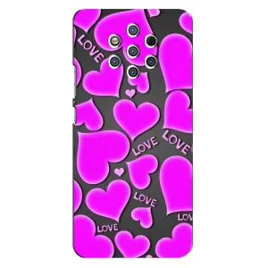 Чехлы для любимой на Нокиа 9 Пур Вайв (VPrint) (Pink hearts)