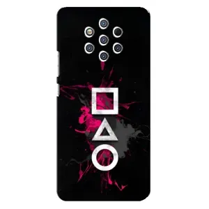 Чехол Гра в кальмара для Nokia 9 (Символы Игра кальмара)