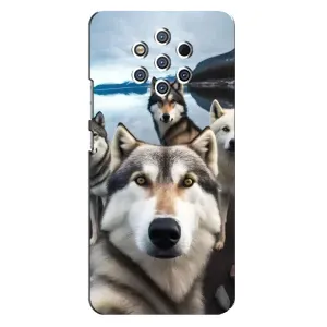 Чохол з Хаскі Nokia 9 - (AlphaPrint) (Селфі Хаскі)