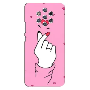 Чехол с принтом для Nokia 9 (AlphaPrint - Знак сердечка)