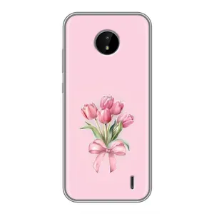 Чехол с розовым рисунком для Nokia C10 (Букет цветов)