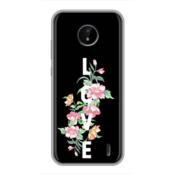 Чохол з принтом «Квіти LOVE» для Nokia C10
