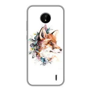Чохли з картинкою Лисичка для Nokia C10 (VPrint) (Лиса в квітах)