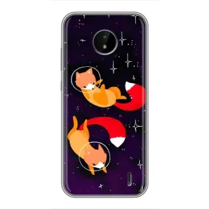 Чохли з картинкою Лисичка для Nokia C10 (VPrint) (Лисички космонавти)